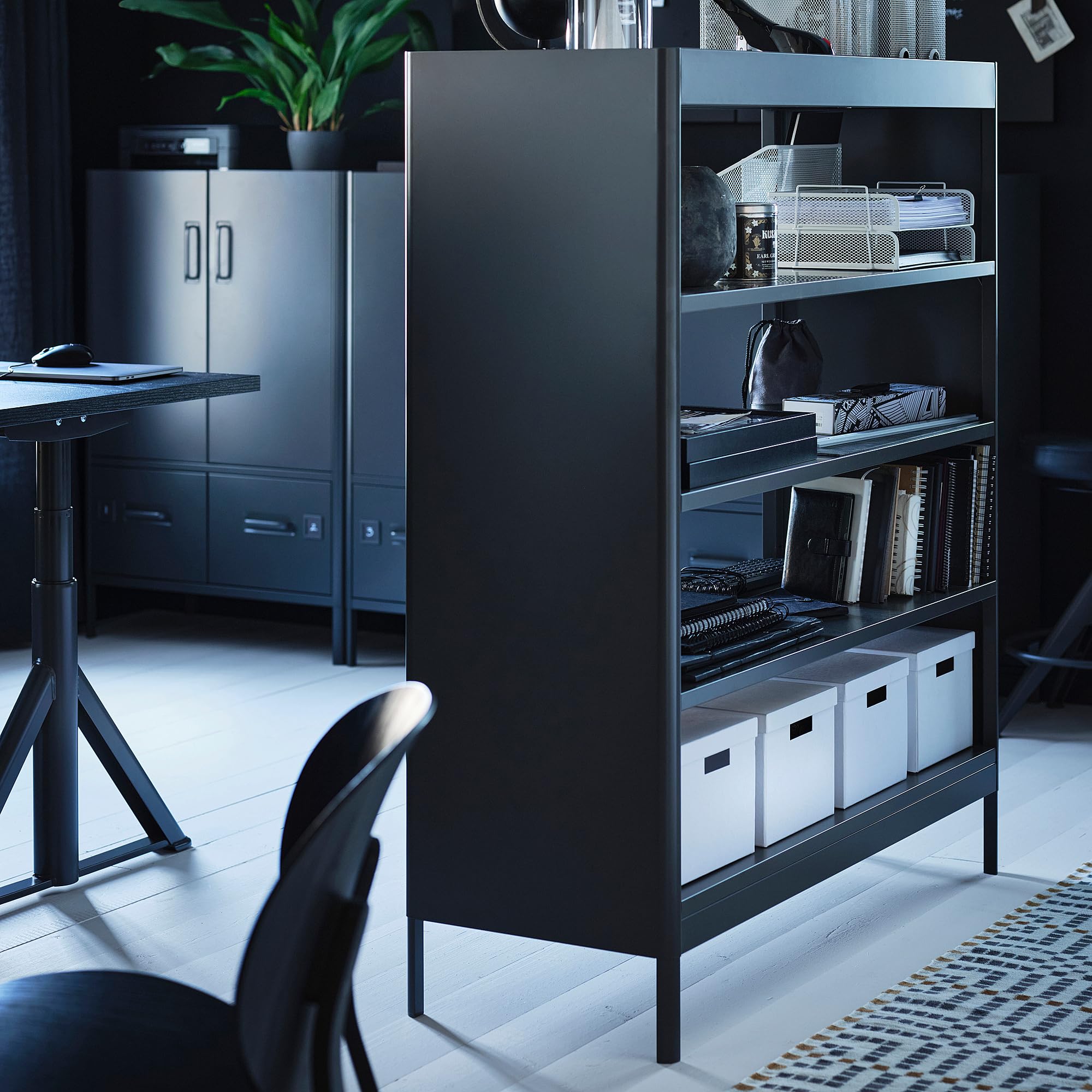 Ikea IDÅSEN shelving unit, 120x140 cm, dark grey : Amazon.ca: Home